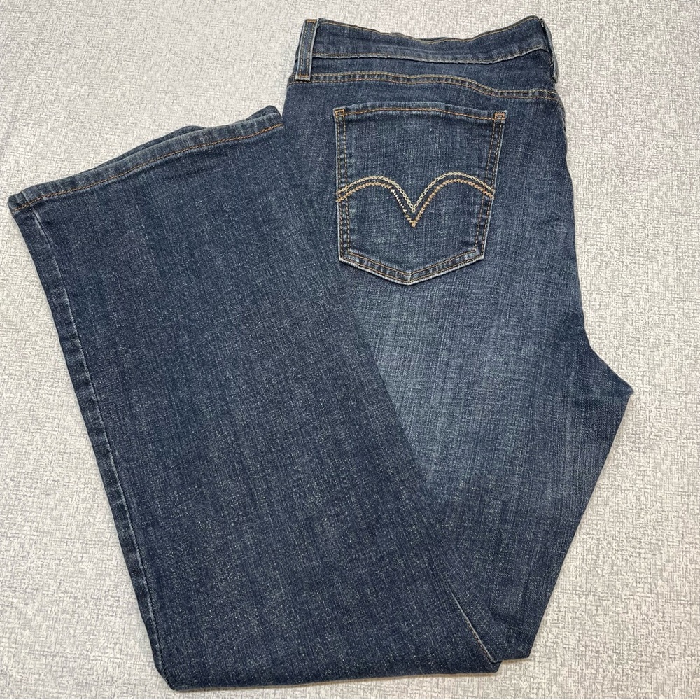 Levi’s 515 Bootcut Jeans Size 16S Medium Dark Wash Stretch Denim
